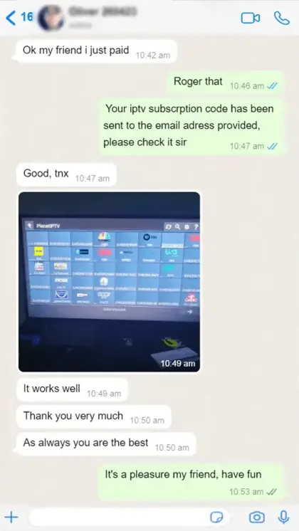 Capture d'un message client sur un abonnement IPTV 2