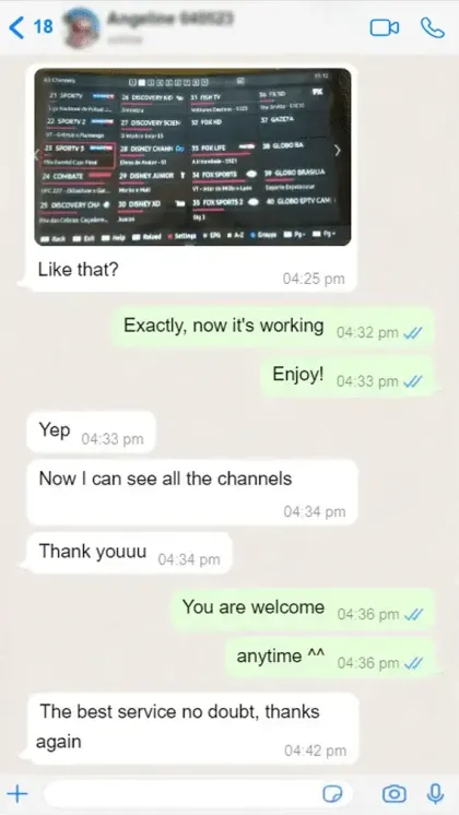 Capture d'un message client sur un abonnement IPTV 4