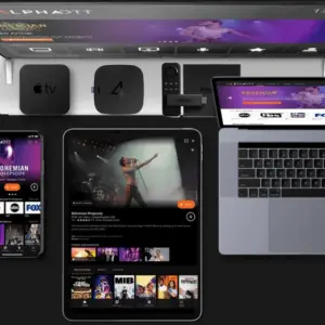Television affichant un abonnement IPTV en 4K